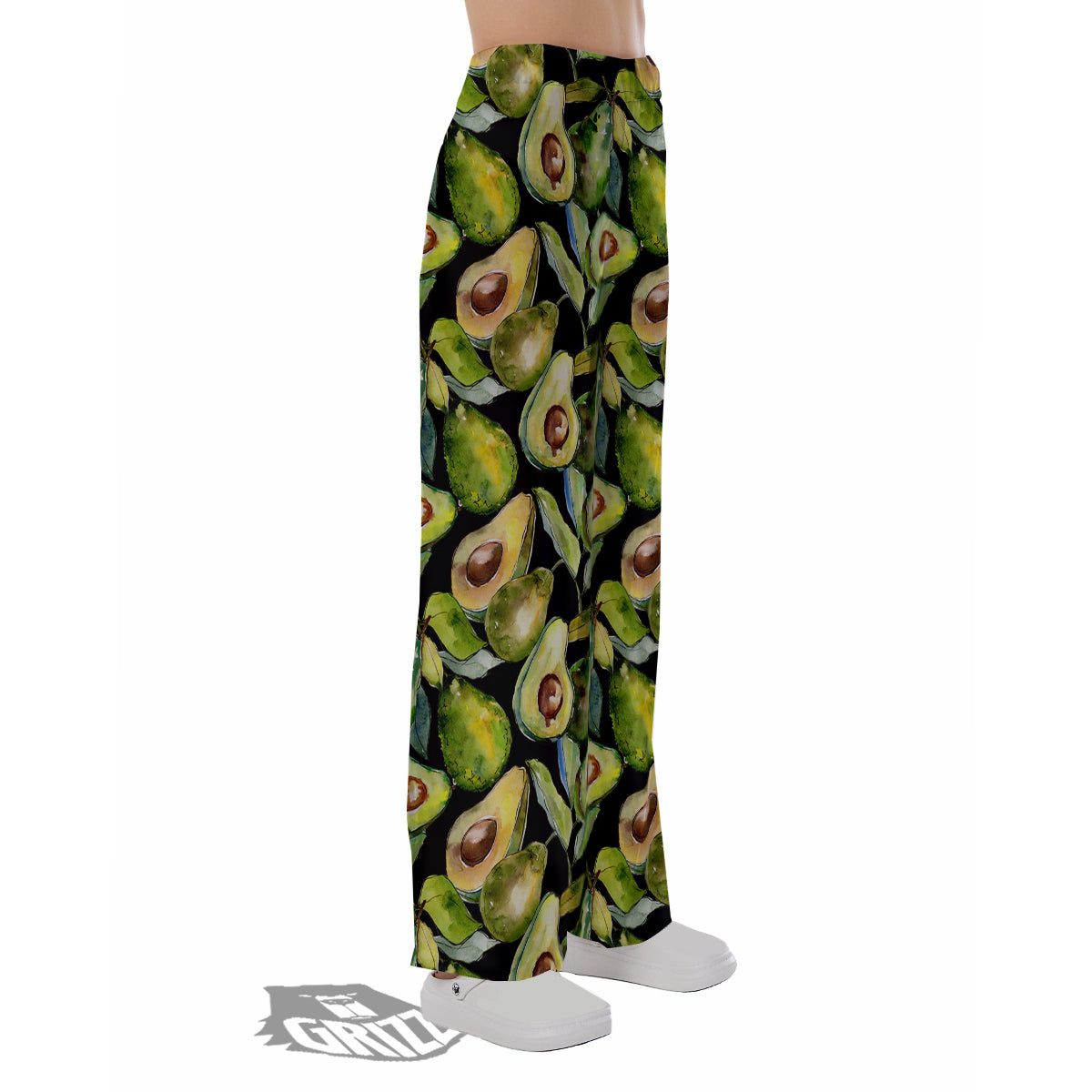 Avocado Watercolor Print Pattern Pajama Pants-grizzshop