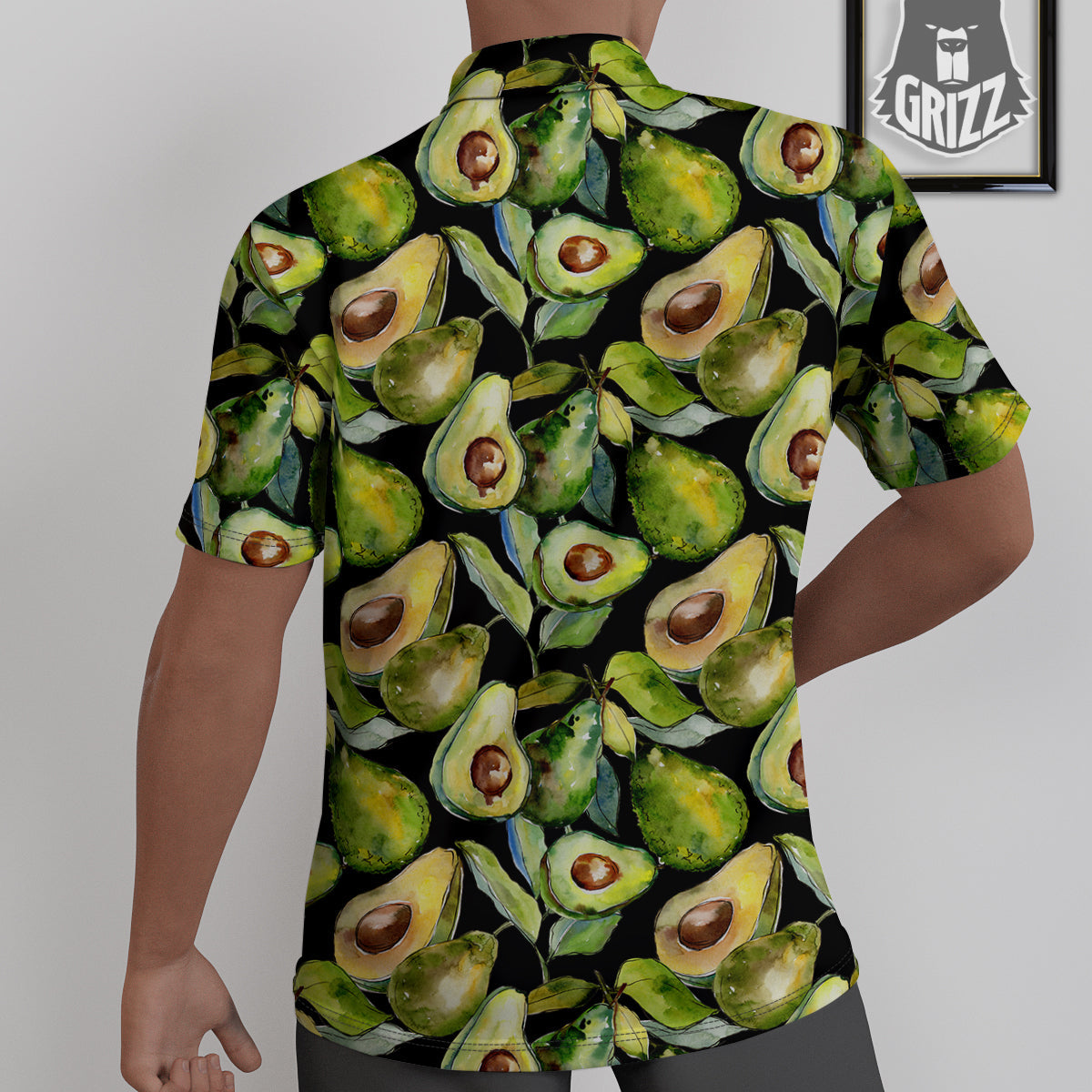 Avocado Watercolor Print Pattern Untucked Shirts-grizzshop
