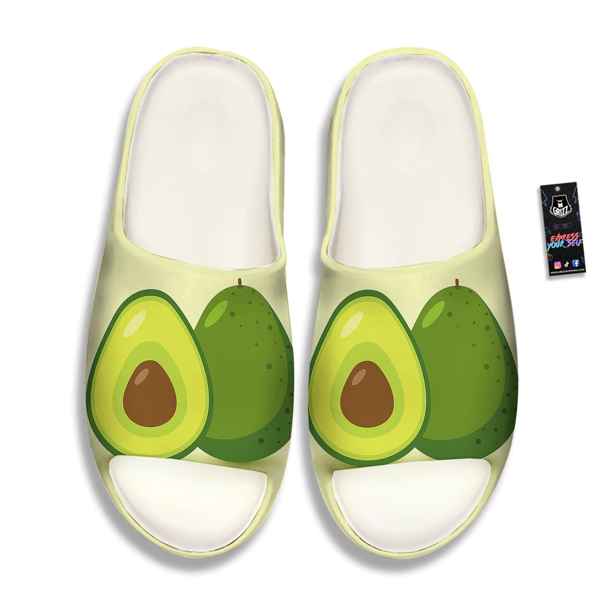 Avocado Green Print Sandals-grizzshop