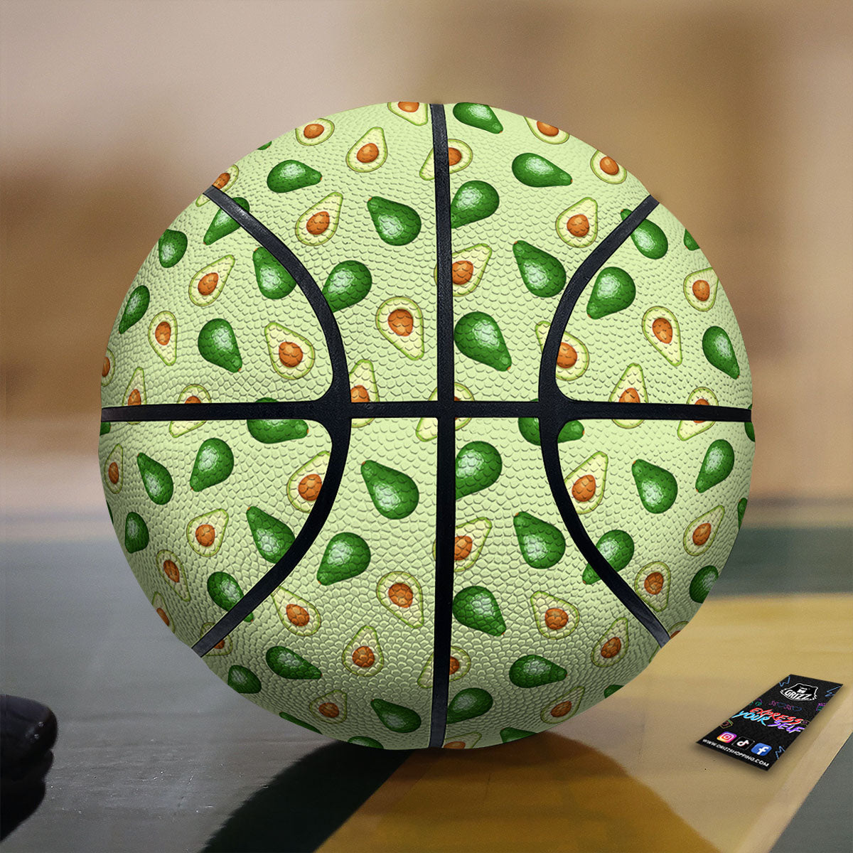 Avocado Half Cut Print Basketball