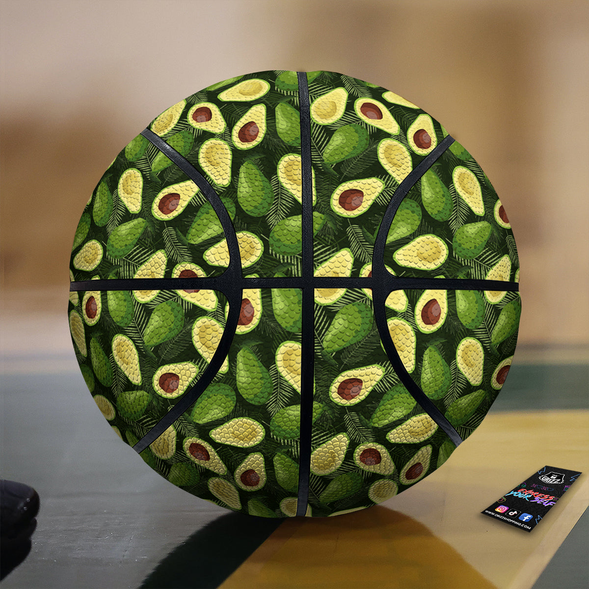 Avocado Half Cut Print Pattern Basketball