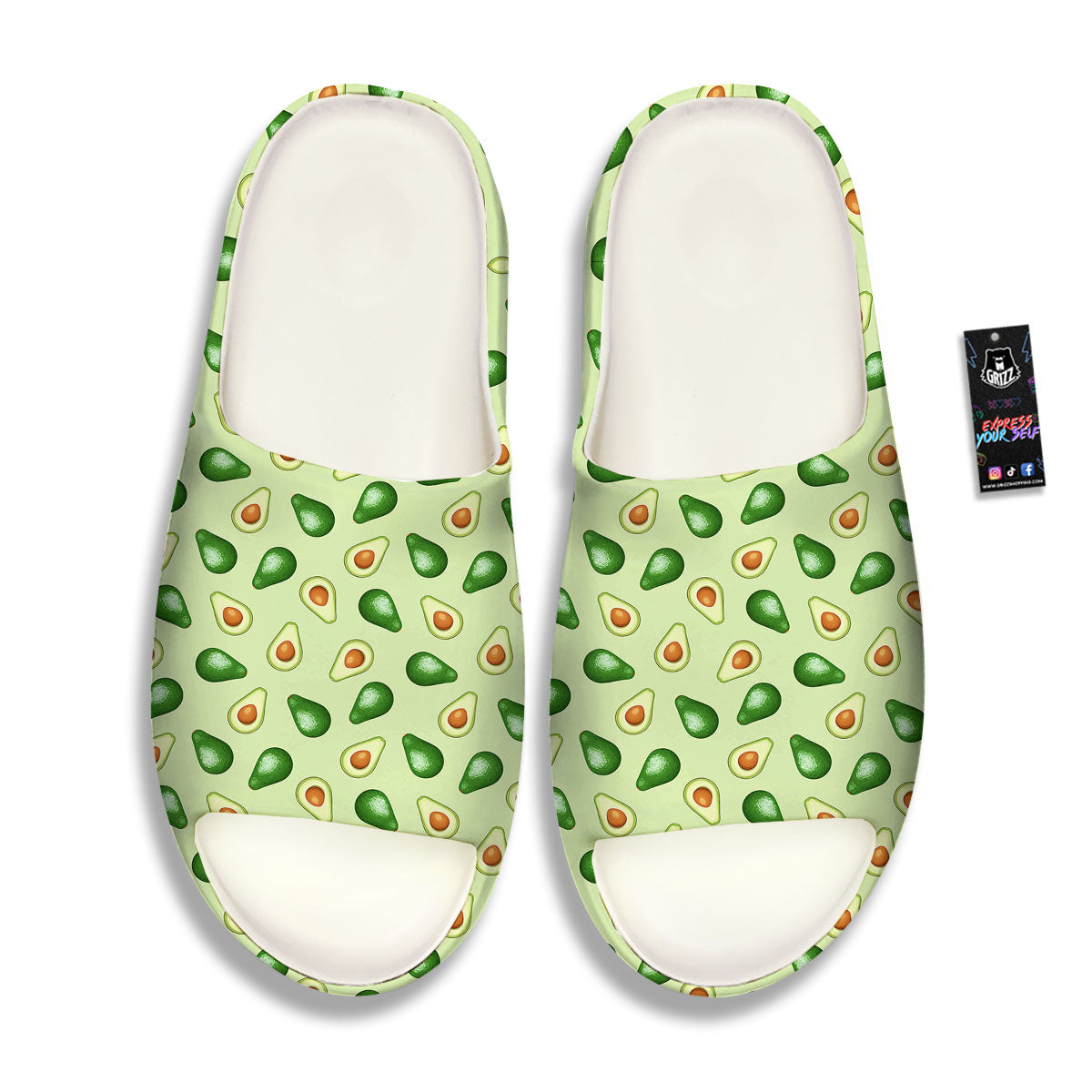 Avocado Half Cut Print Sandals-grizzshop