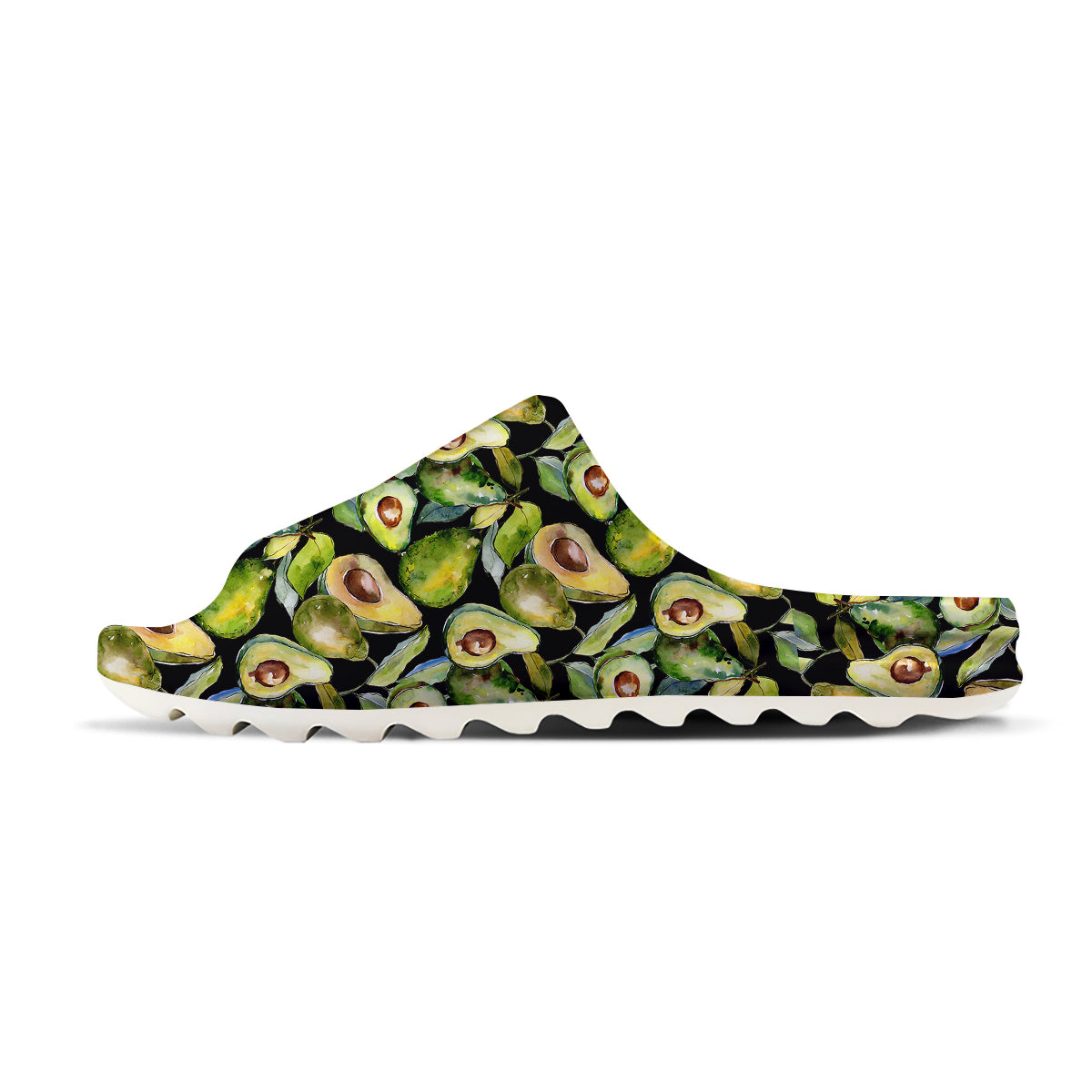 Avocado Watercolor Print Pattern Sandals-grizzshop
