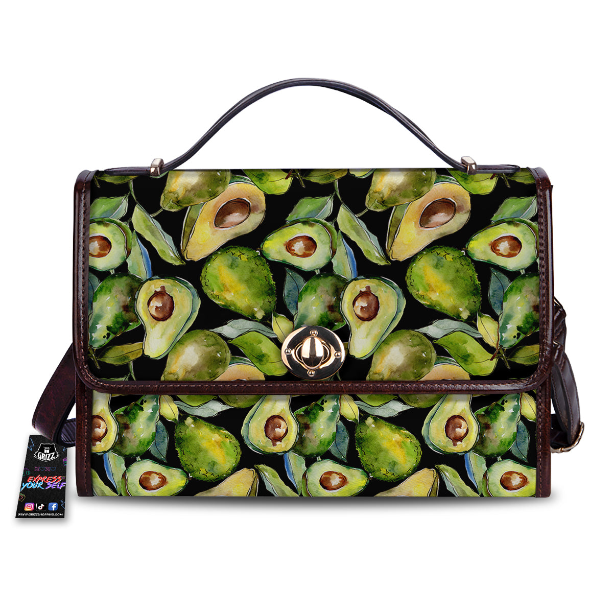 Avocado Watercolor Print Pattern Women's Satchel Bag
