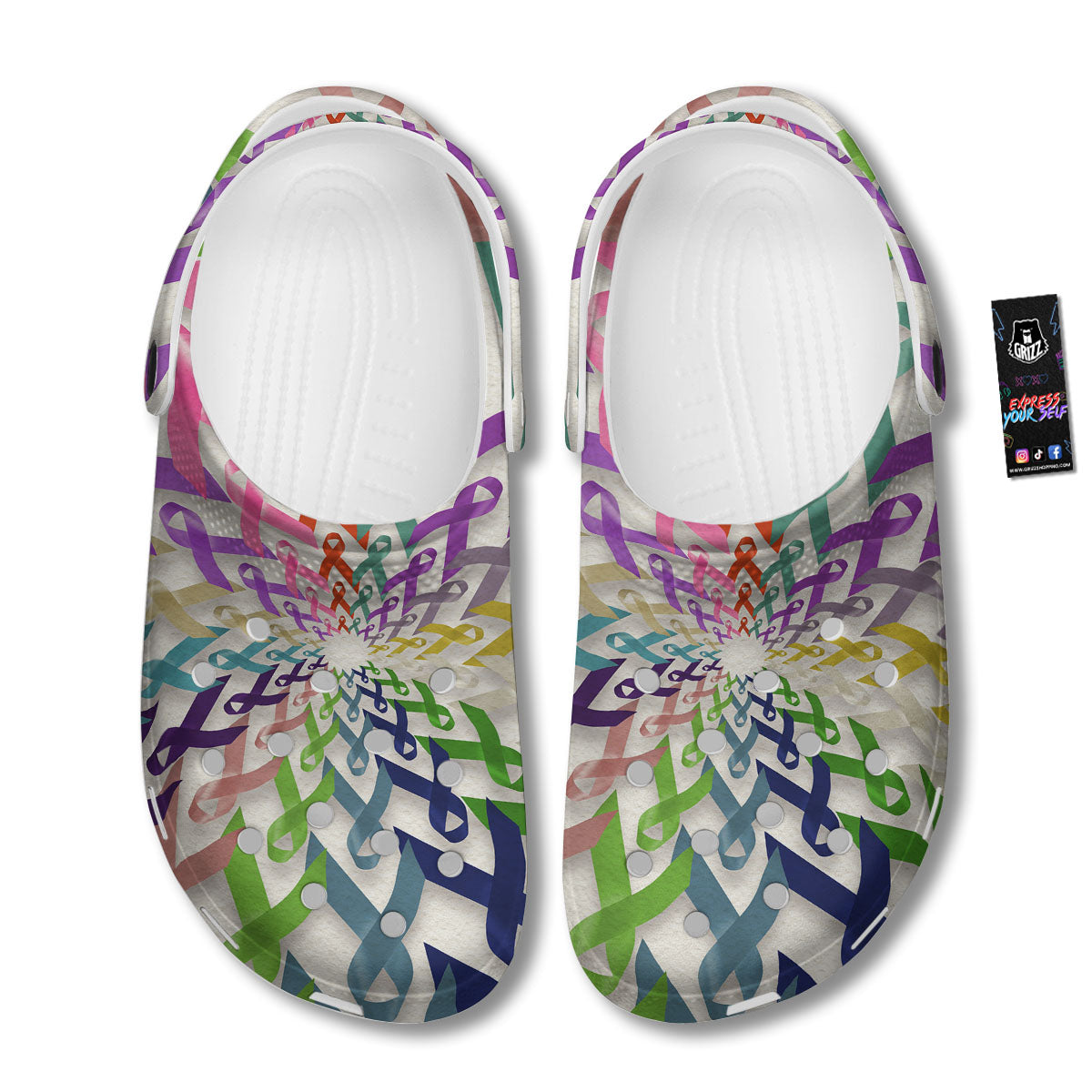 Awareness Mandala Cancer Print Clog-grizzshop