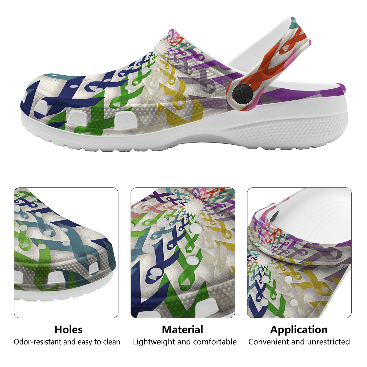 Awareness Mandala Cancer Print Clog-grizzshop