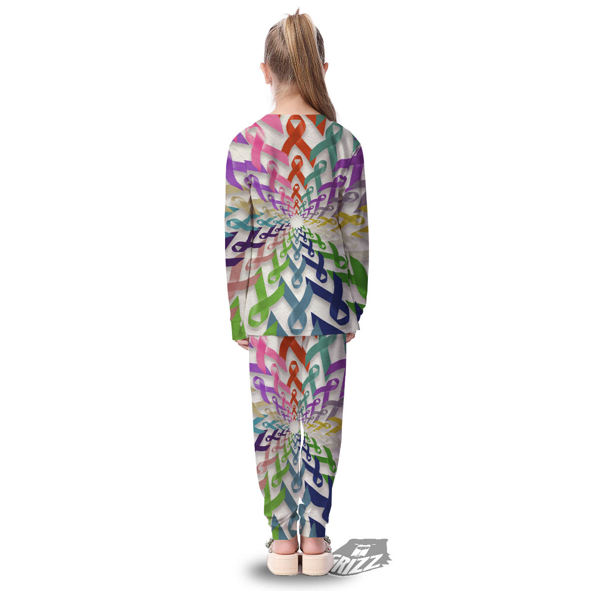Awareness Mandala Cancer Print Kid's Pajamas-grizzshop