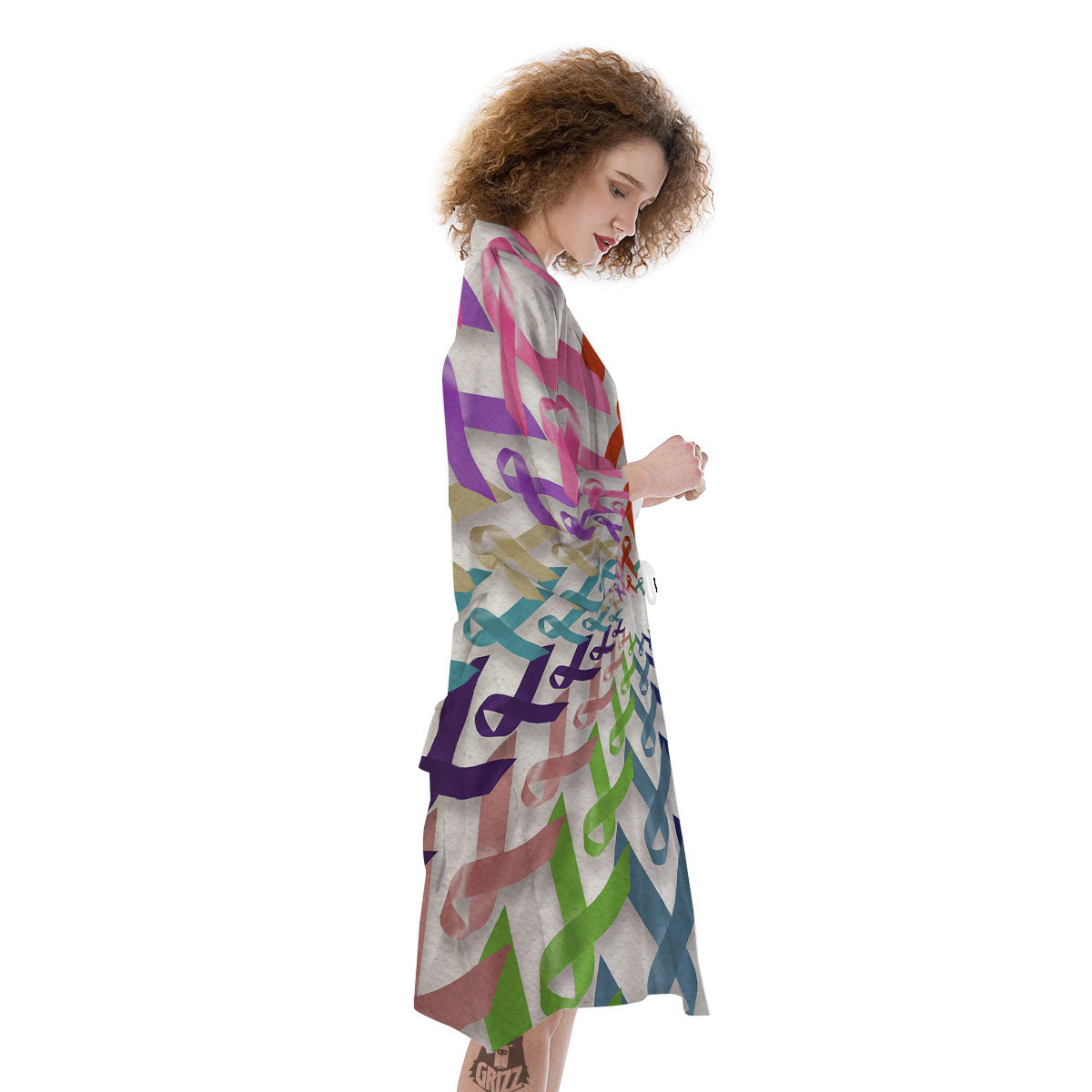Awareness Mandala Cancer Print Kimono-grizzshop