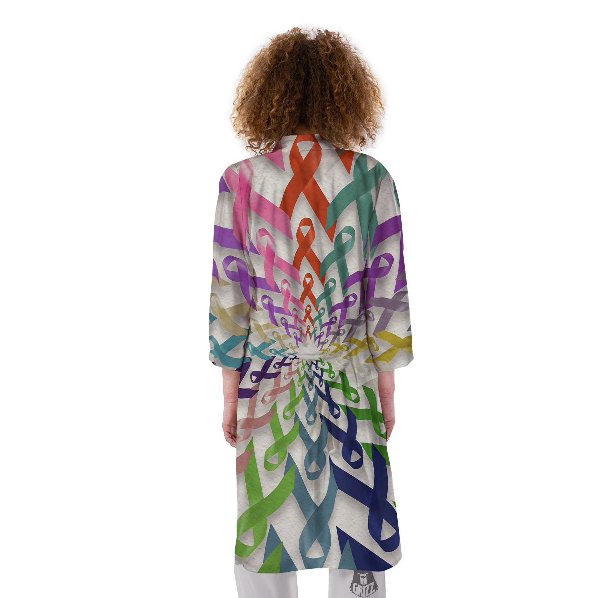 Awareness Mandala Cancer Print Kimono-grizzshop