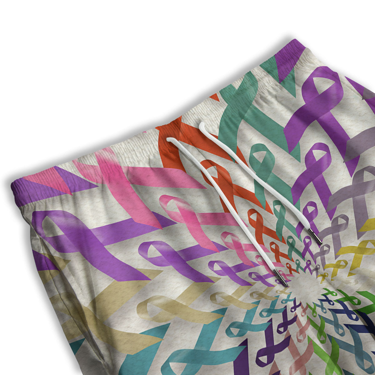 Awareness Mandala Cancer Print Men's Athletic Shorts