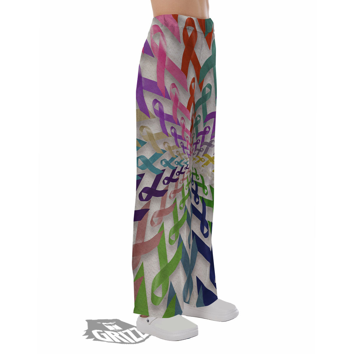 Awareness Mandala Cancer Print Pajama Pants-grizzshop