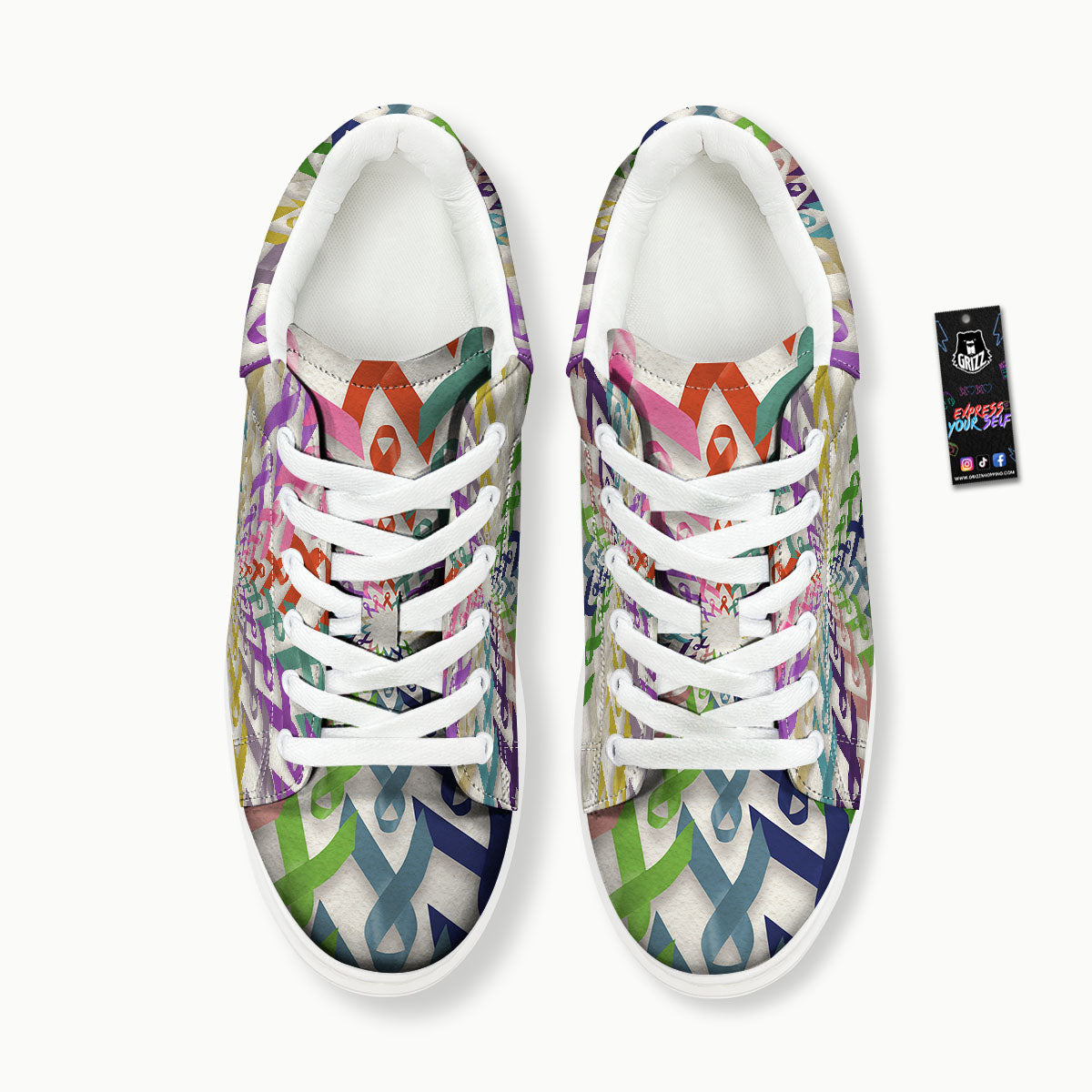 Awareness Mandala Cancer Print Platform Shoes-grizzshop