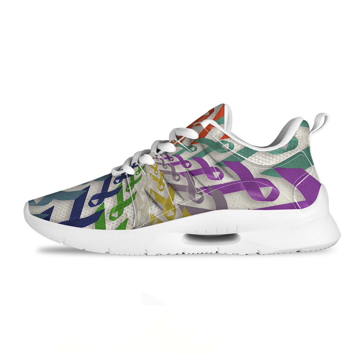 Awareness Mandala Cancer Print Tennis Shoes-grizzshop