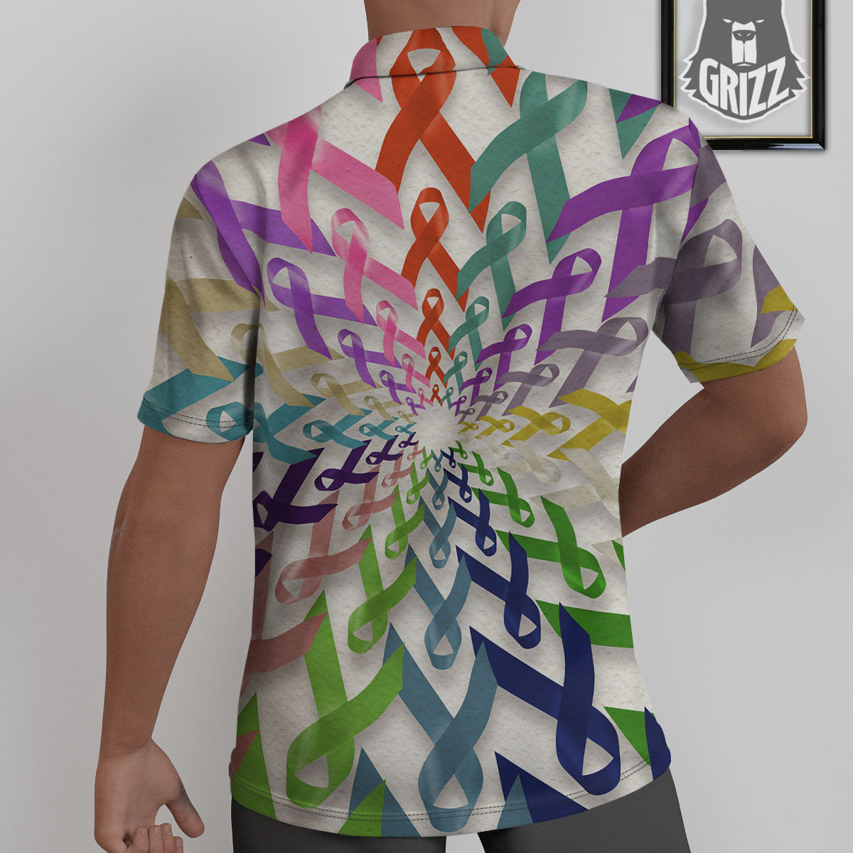 Awareness Mandala Cancer Print Untucked Shirts-grizzshop