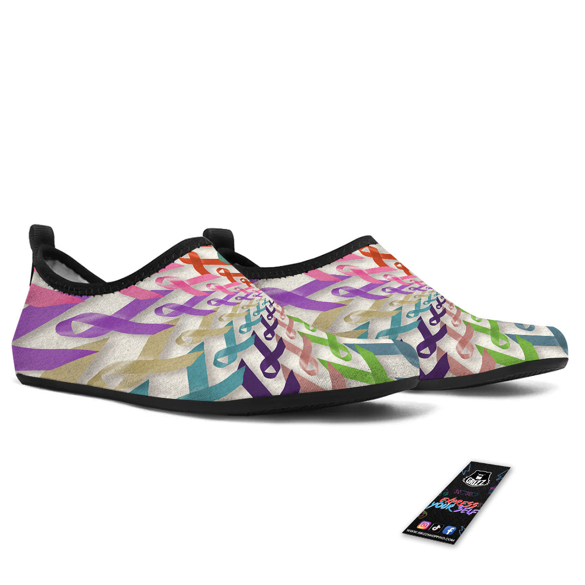 Awareness Mandala Cancer Print Water Shoes-grizzshop