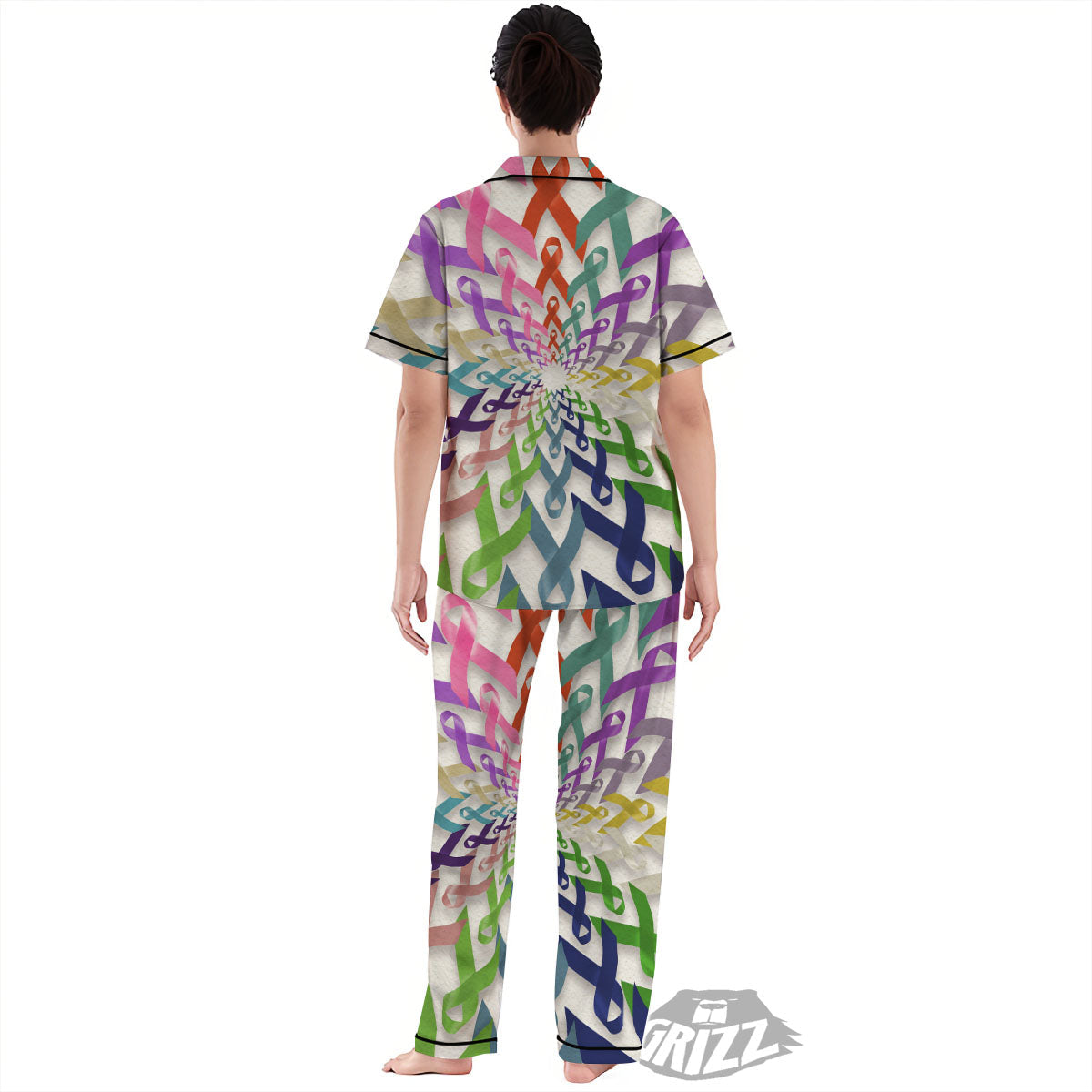Awareness Mandala Cancer Print Women's Pajamas Set-grizzshop