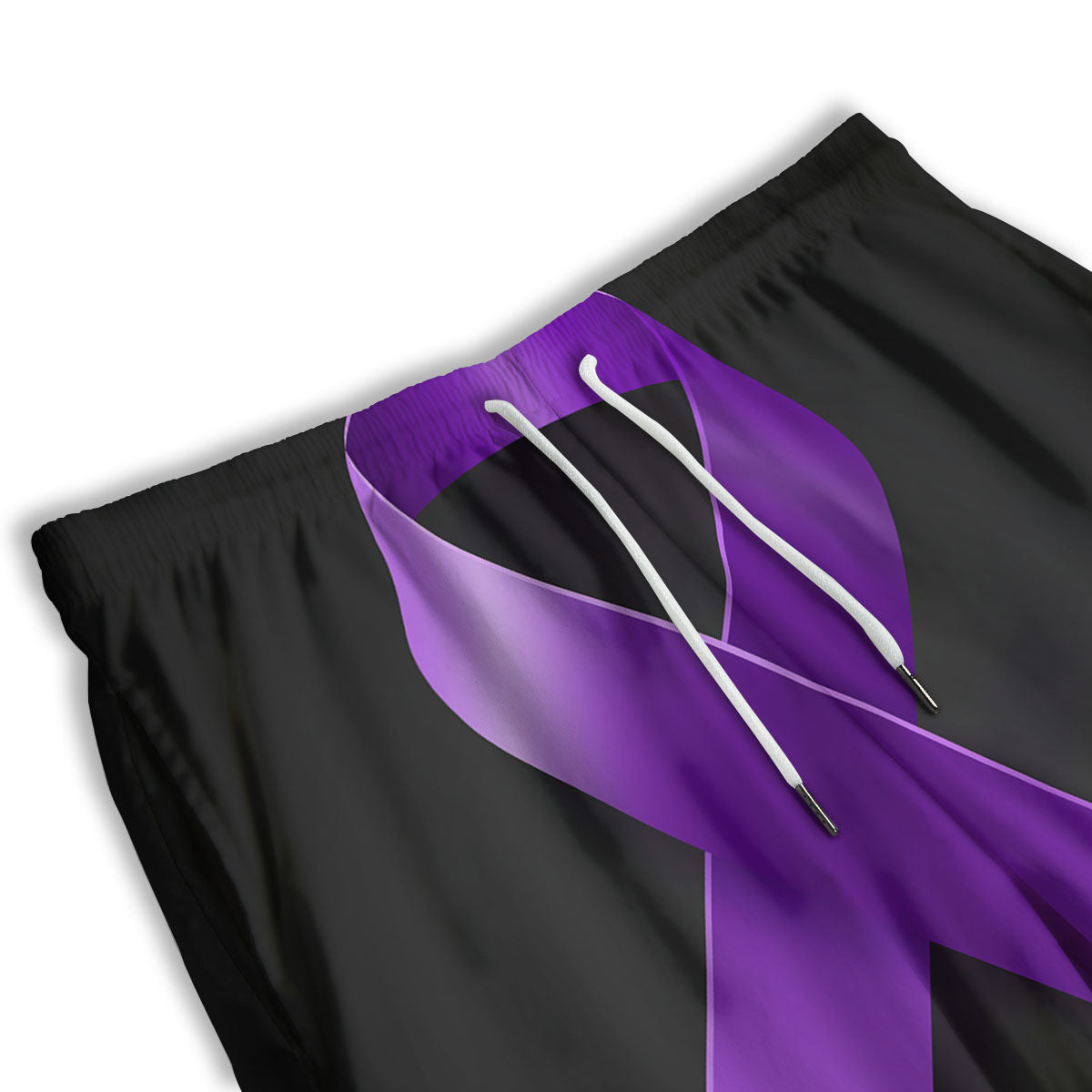 Awareness Ribbon Purple Cancer Print Men's Athletic Shorts