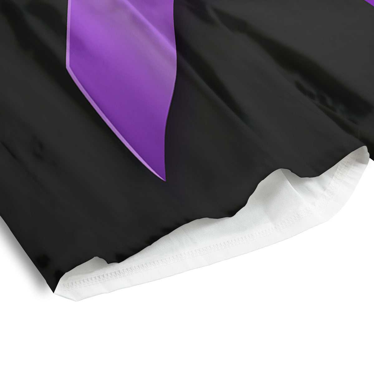 Awareness Ribbon Purple Cancer Print Men's Athletic Shorts