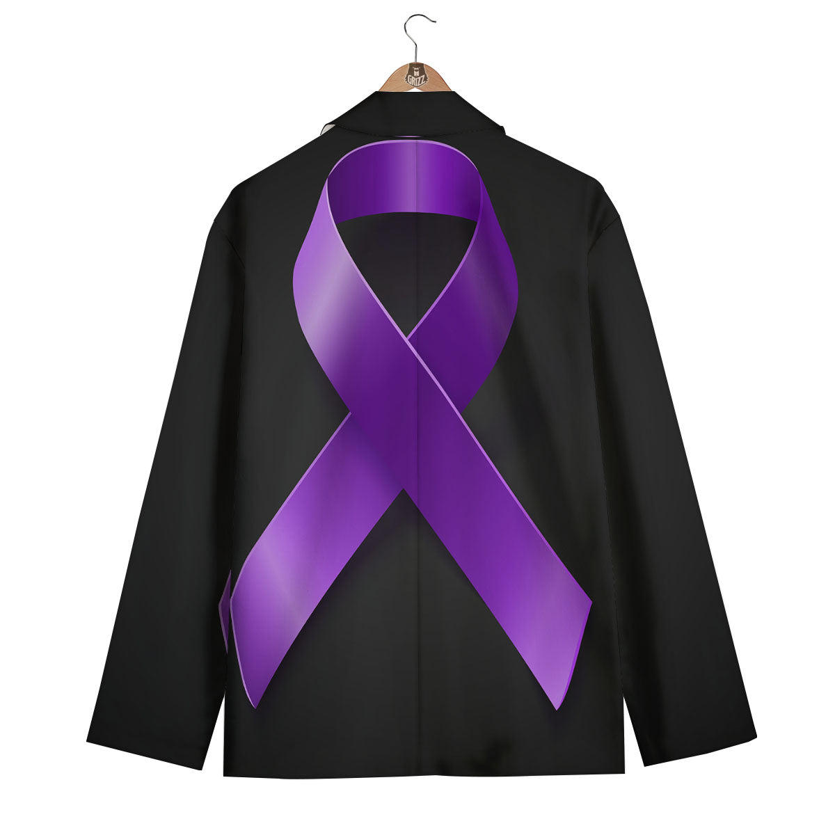 Awareness Ribbon Purple Cancer Print Men's Blazer-grizzshop