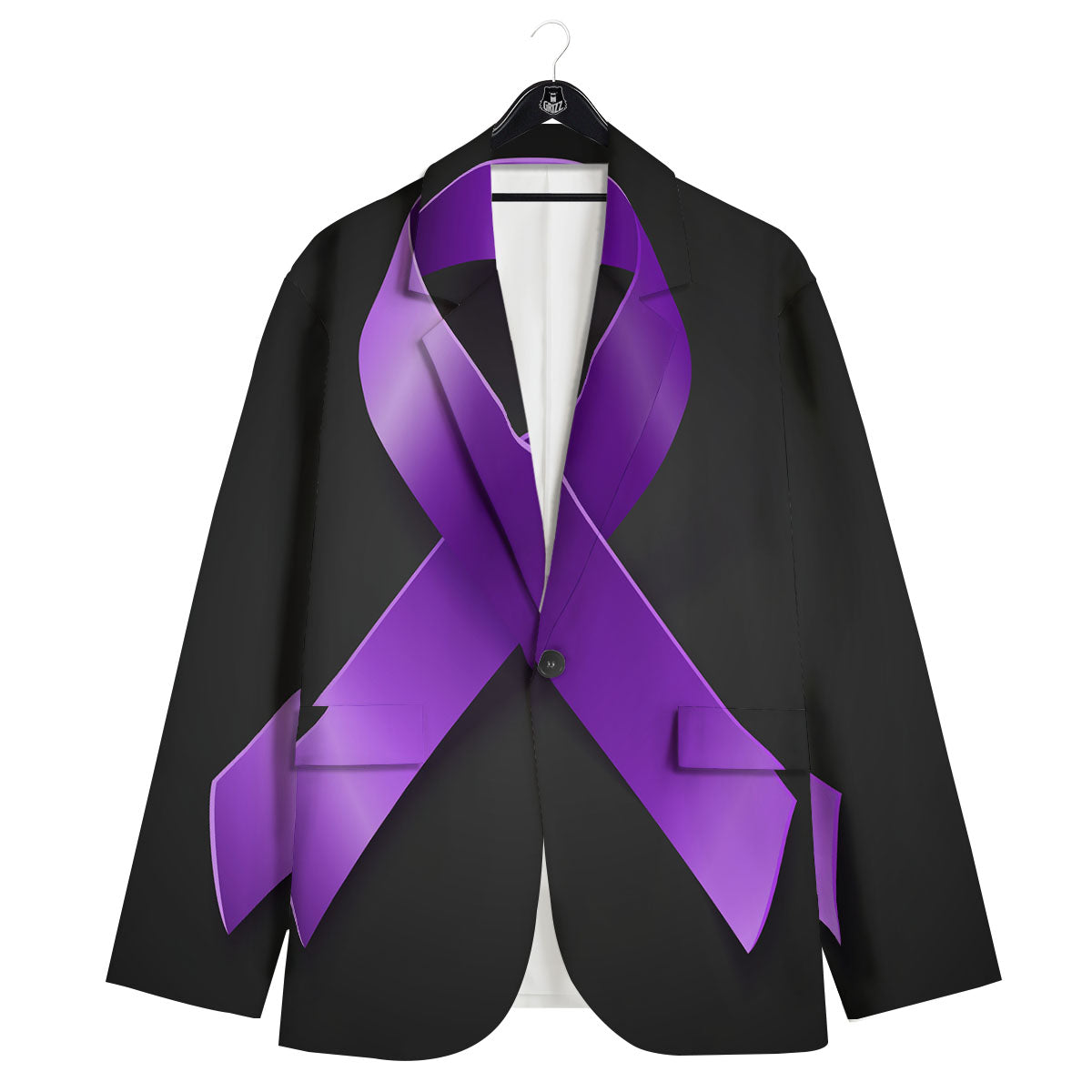 Awareness Ribbon Purple Cancer Print Men's Sport Coat-grizzshop