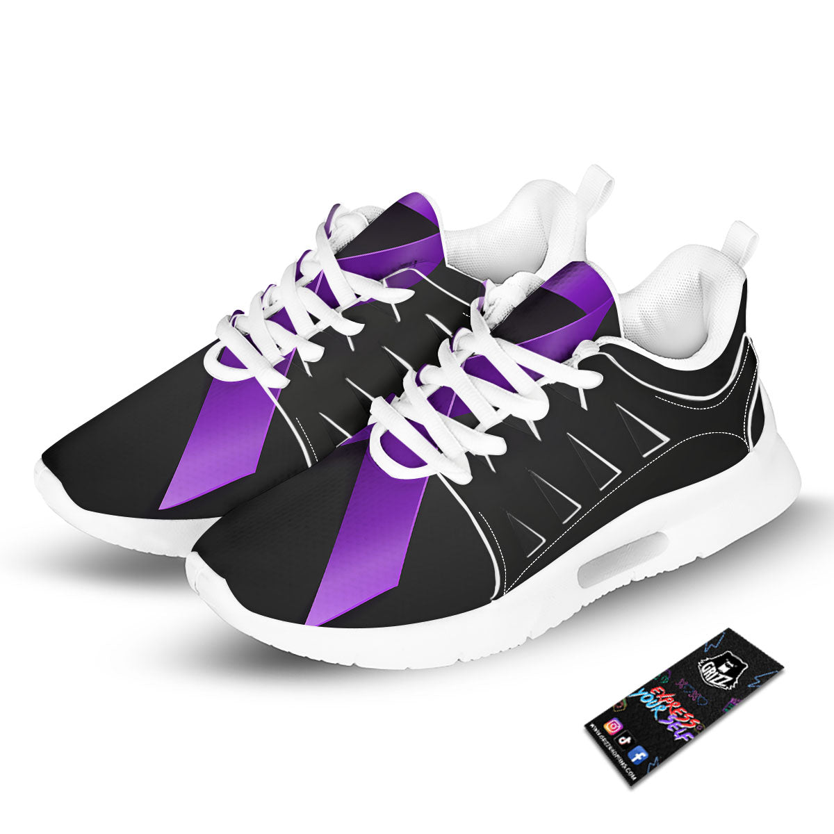 Awareness Ribbon Purple Cancer Print Tennis Shoes-grizzshop