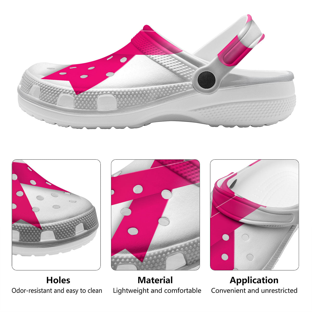 Awareness Ribbons Cancer Print Clog-grizzshop