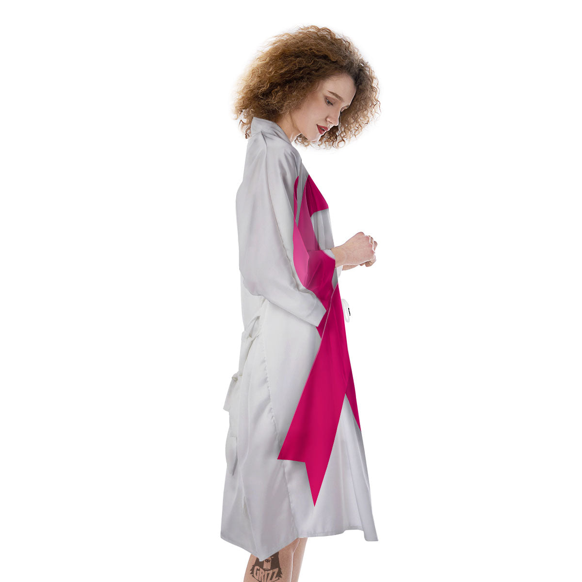 Awareness Ribbons Cancer Print Kimono-grizzshop