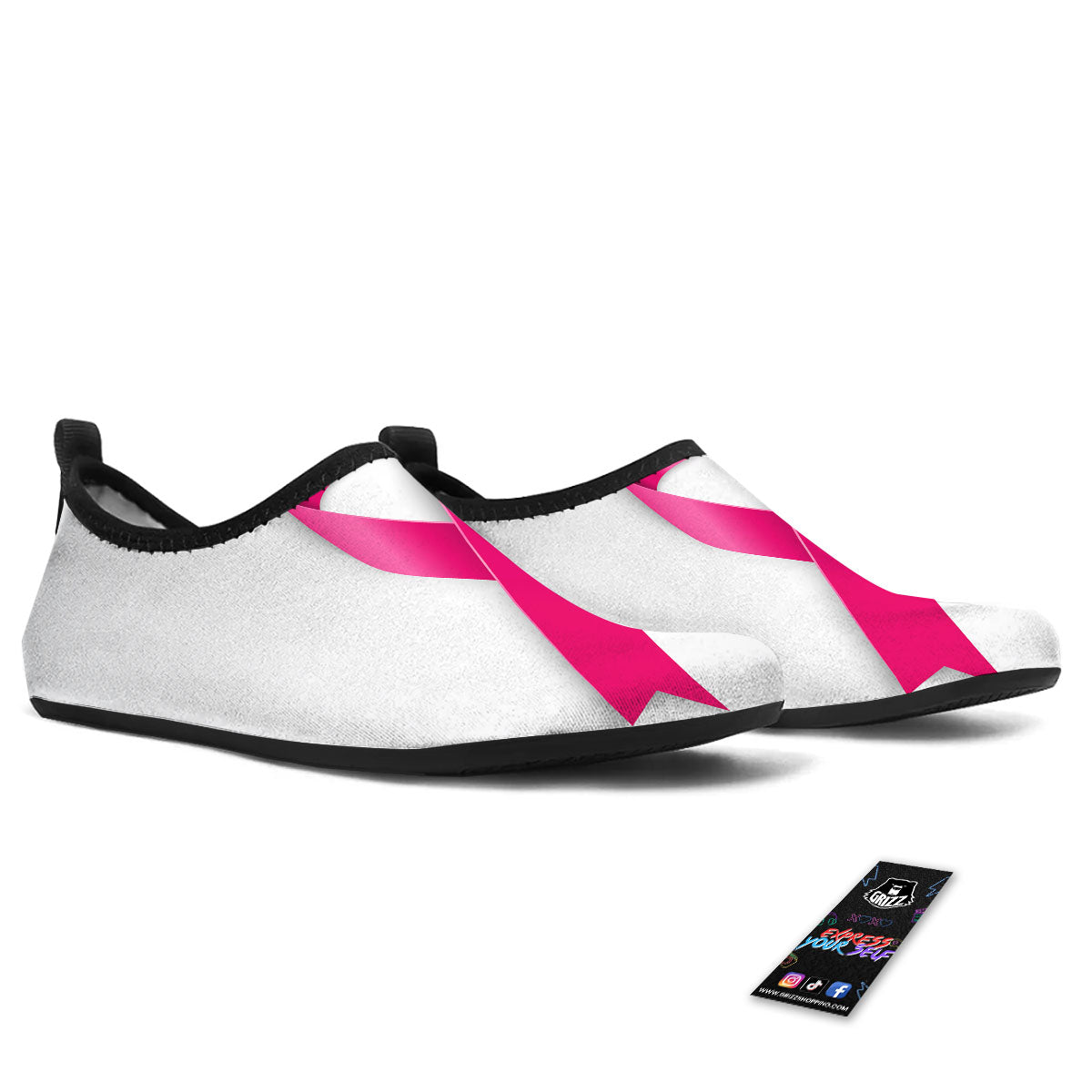 Awareness Ribbons Cancer Print Water Shoes-grizzshop