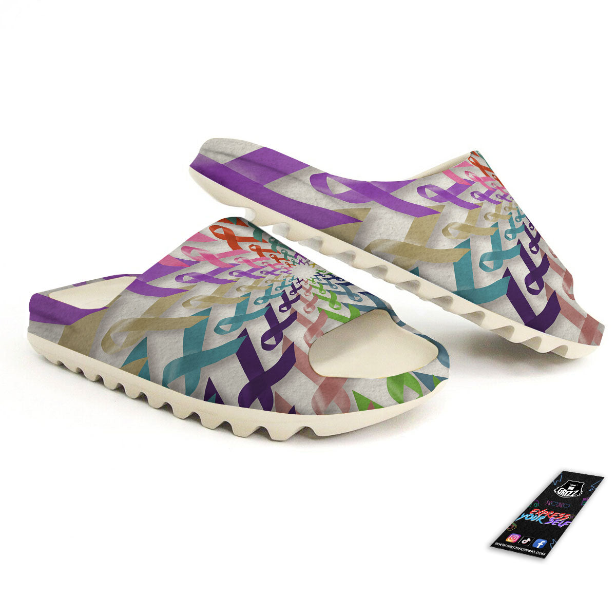 Awareness Mandala Cancer Print Sandals-grizzshop