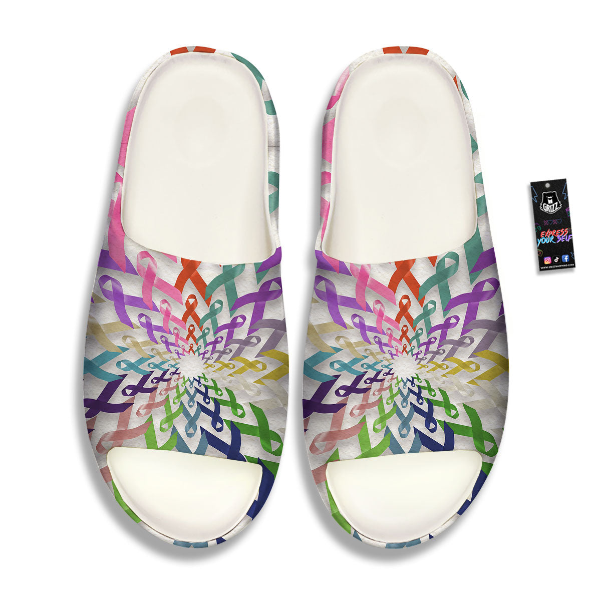 Awareness Mandala Cancer Print Sandals-grizzshop