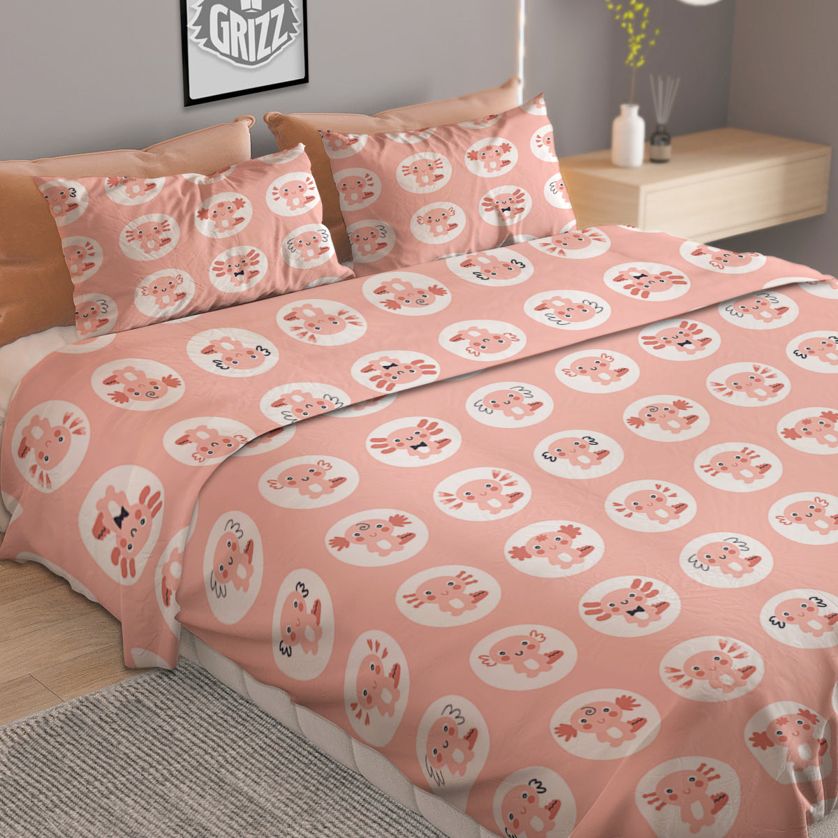 Axolotl Baby Print Pattern Duvet Cover Bedding Set