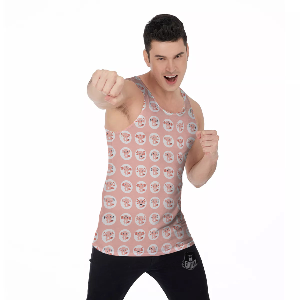 Axolotl Baby Print Pattern Men's Tank Top-grizzshop