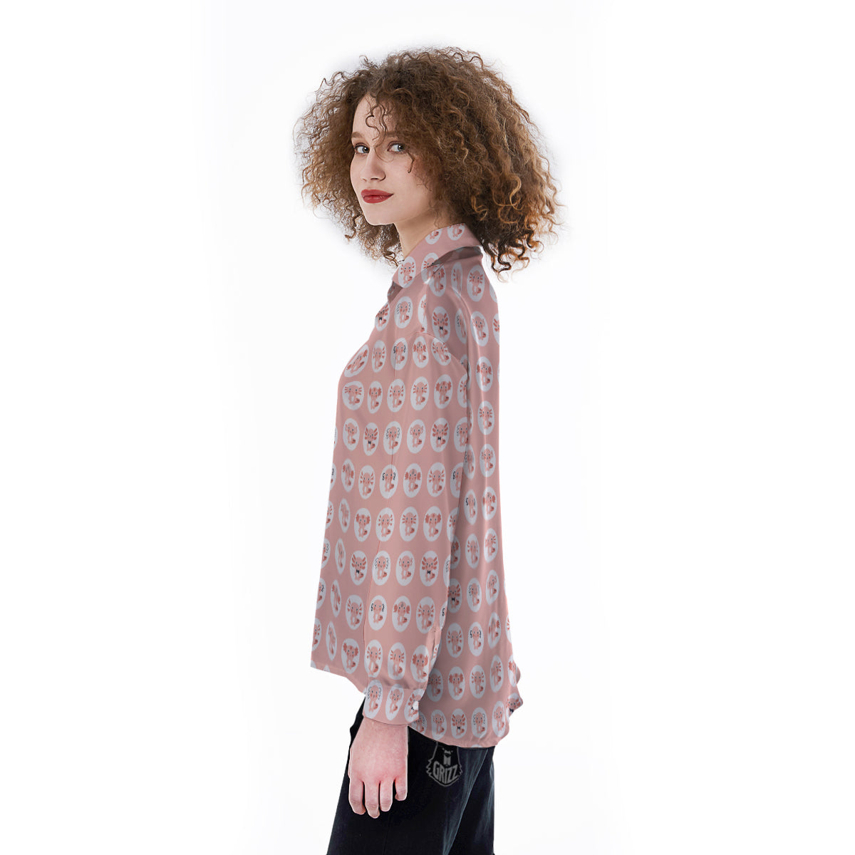 Axolotl Baby Print Pattern Women's Long Sleeve Shirts-grizzshop