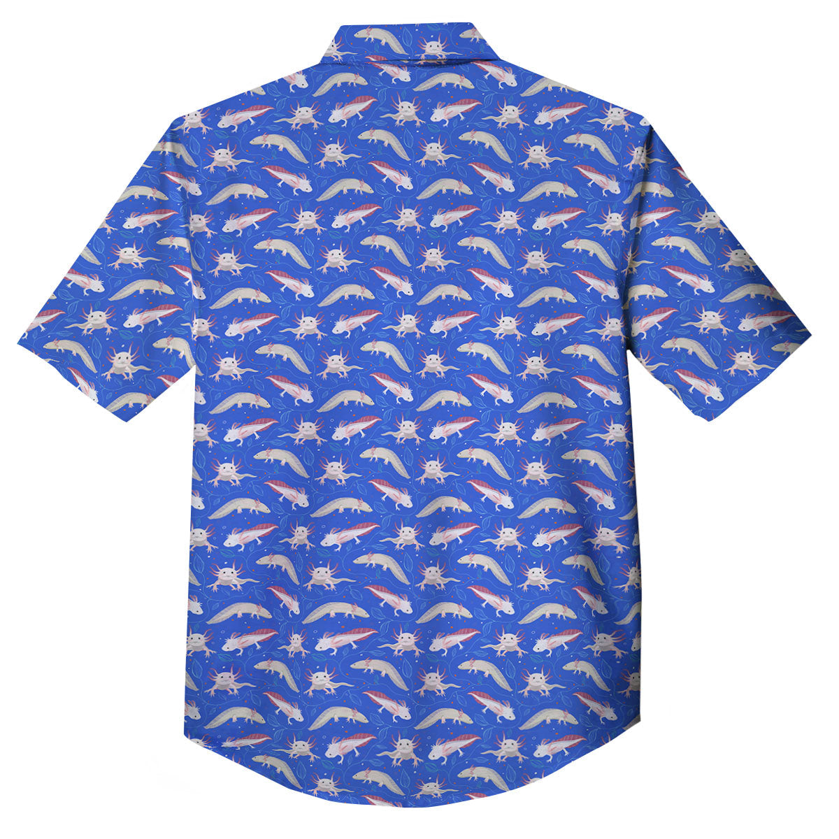 Axolotl Blue Print Pattern Button Up Shirt-grizzshop