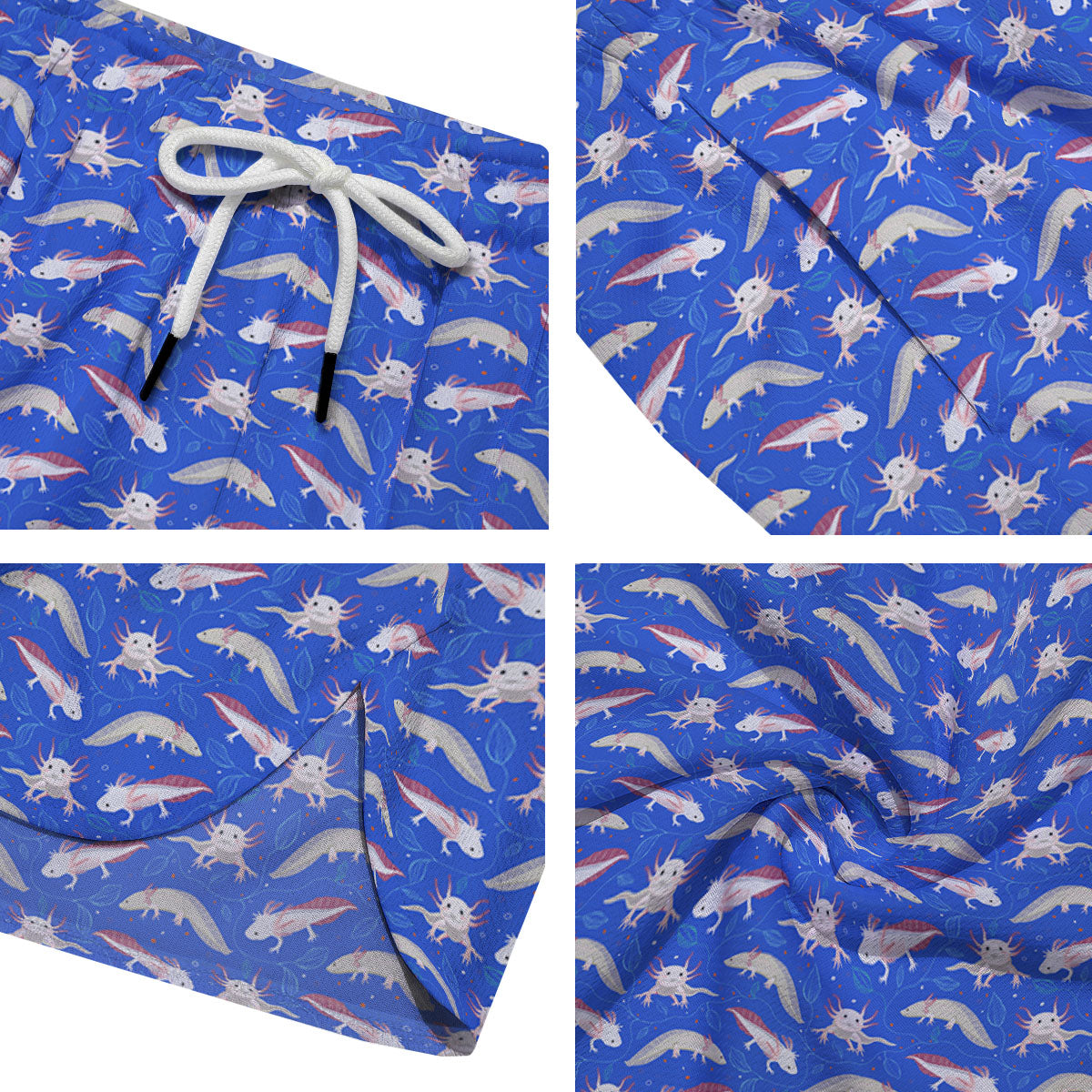 Axolotl Blue Print Pattern Men's Running Shorts-grizzshop