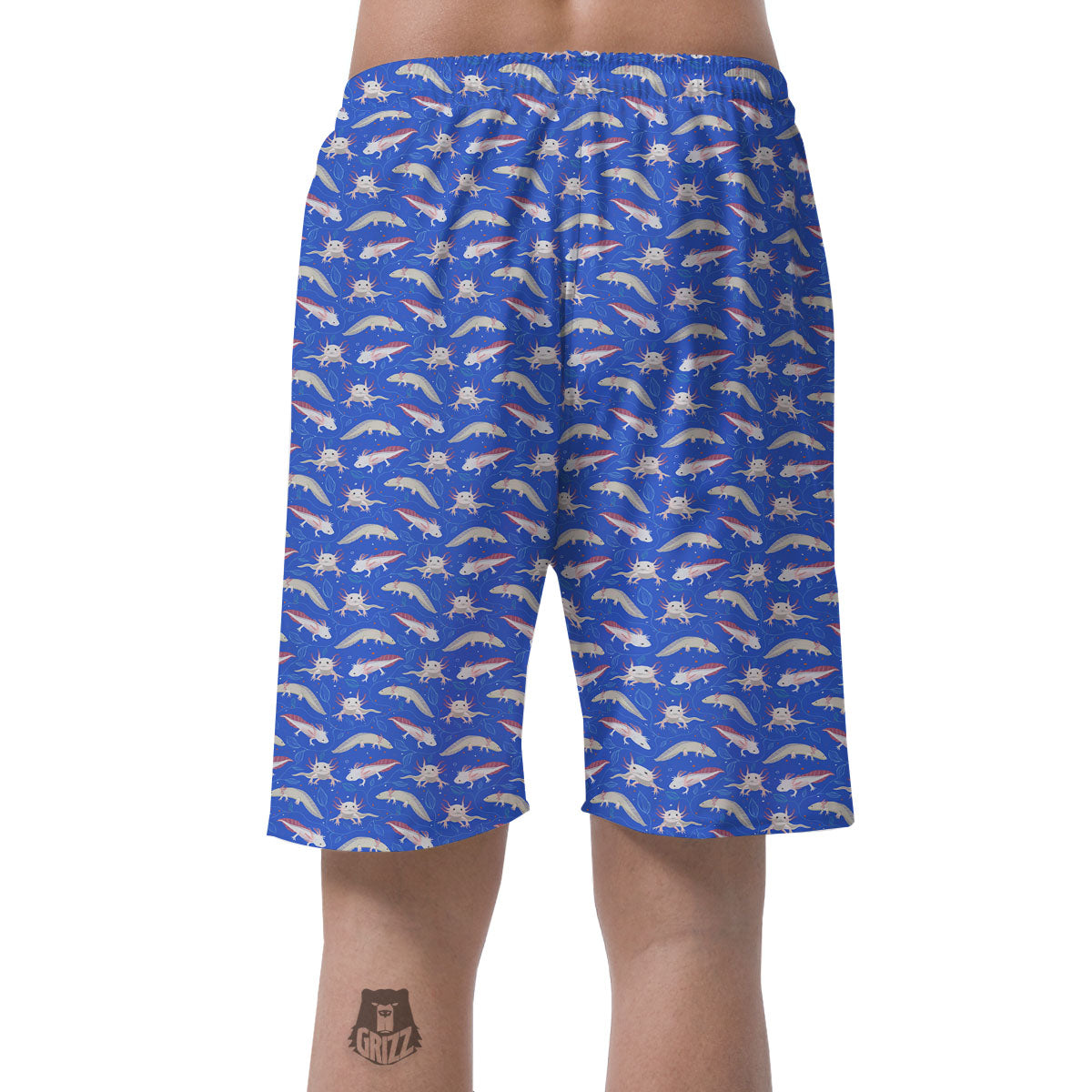 Axolotl Blue Print Pattern Men's Shorts-grizzshop