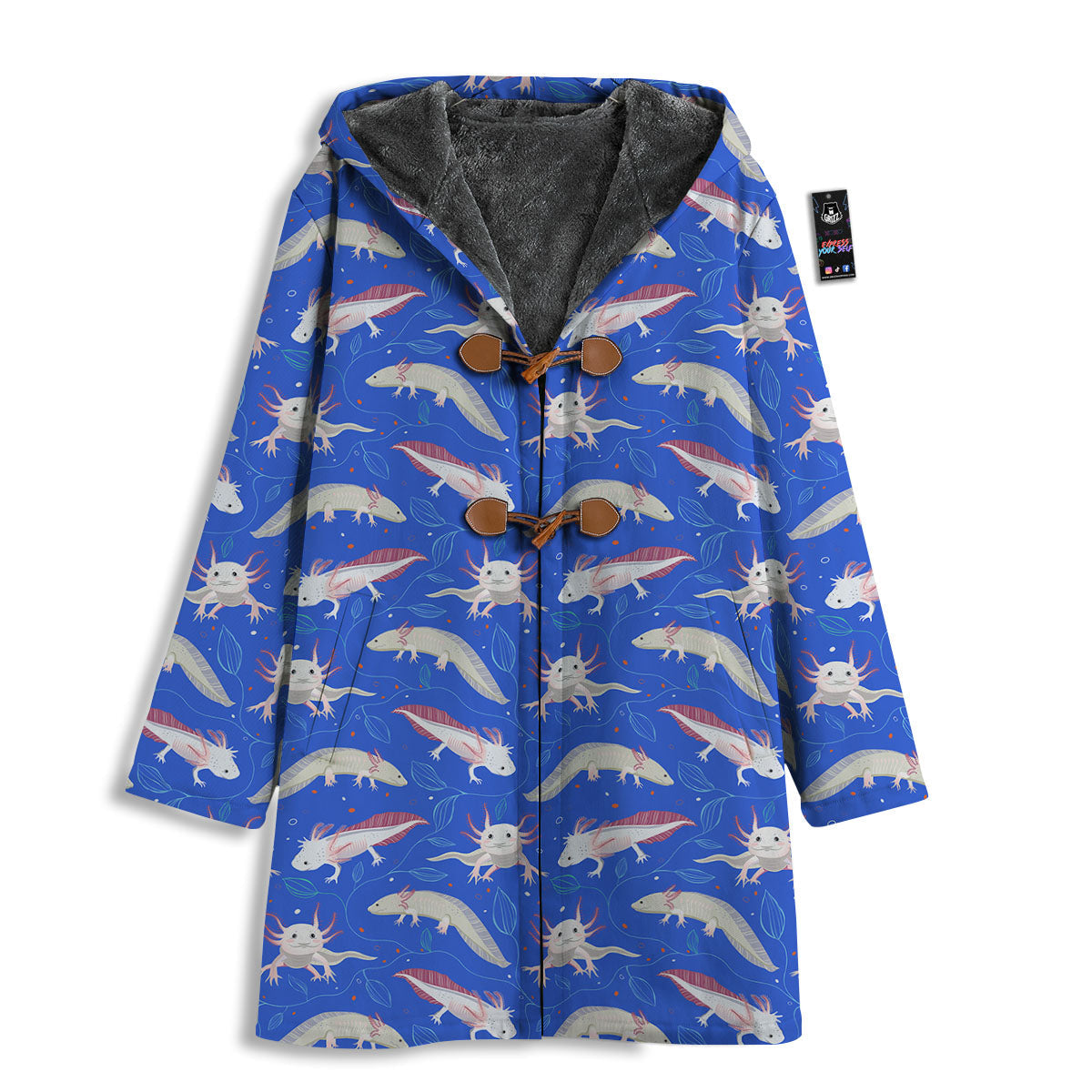 Axolotl Blue Print Pattern Men's Windbreaker Jacket-grizzshop
