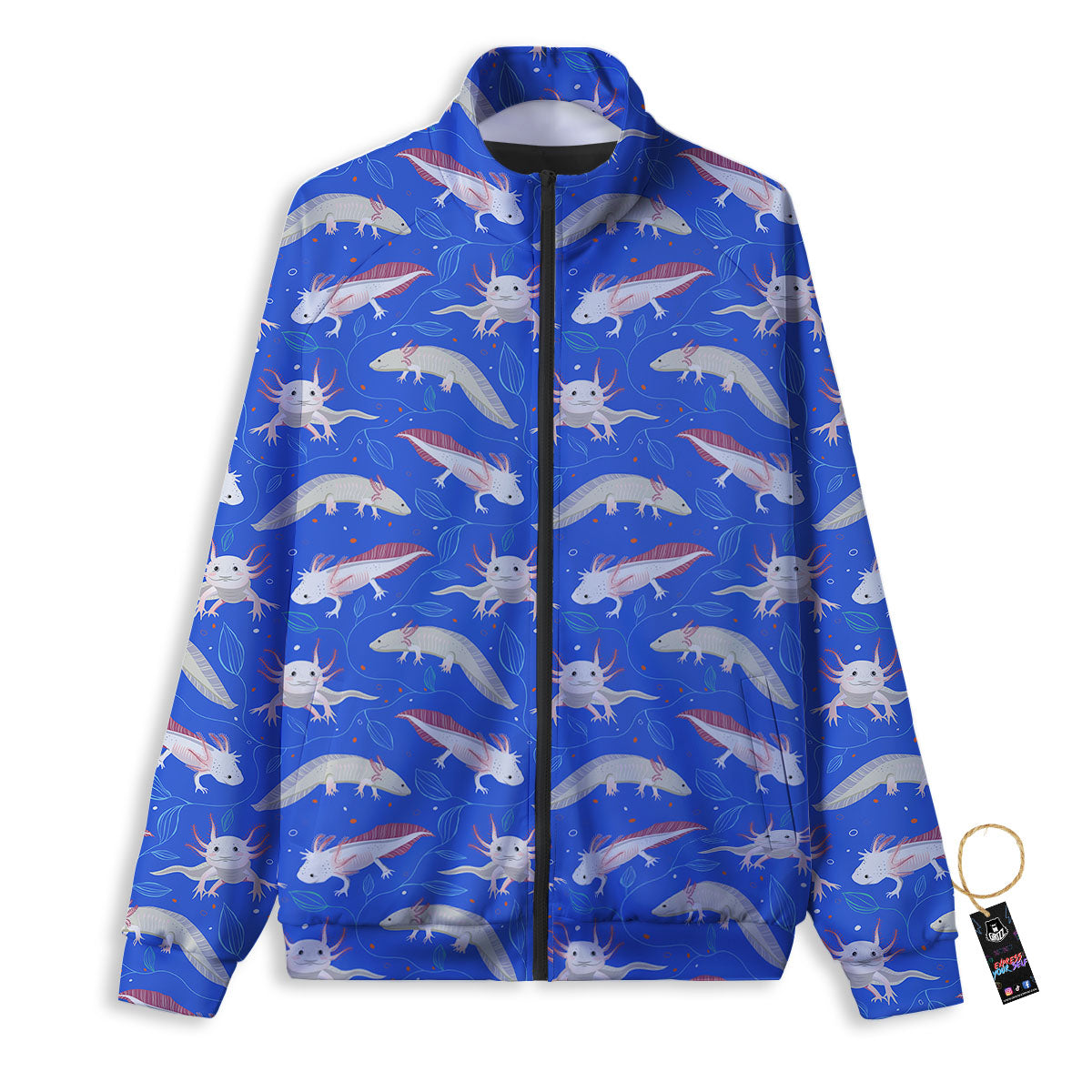Axolotl Blue Print Pattern Track Jacket-grizzshop