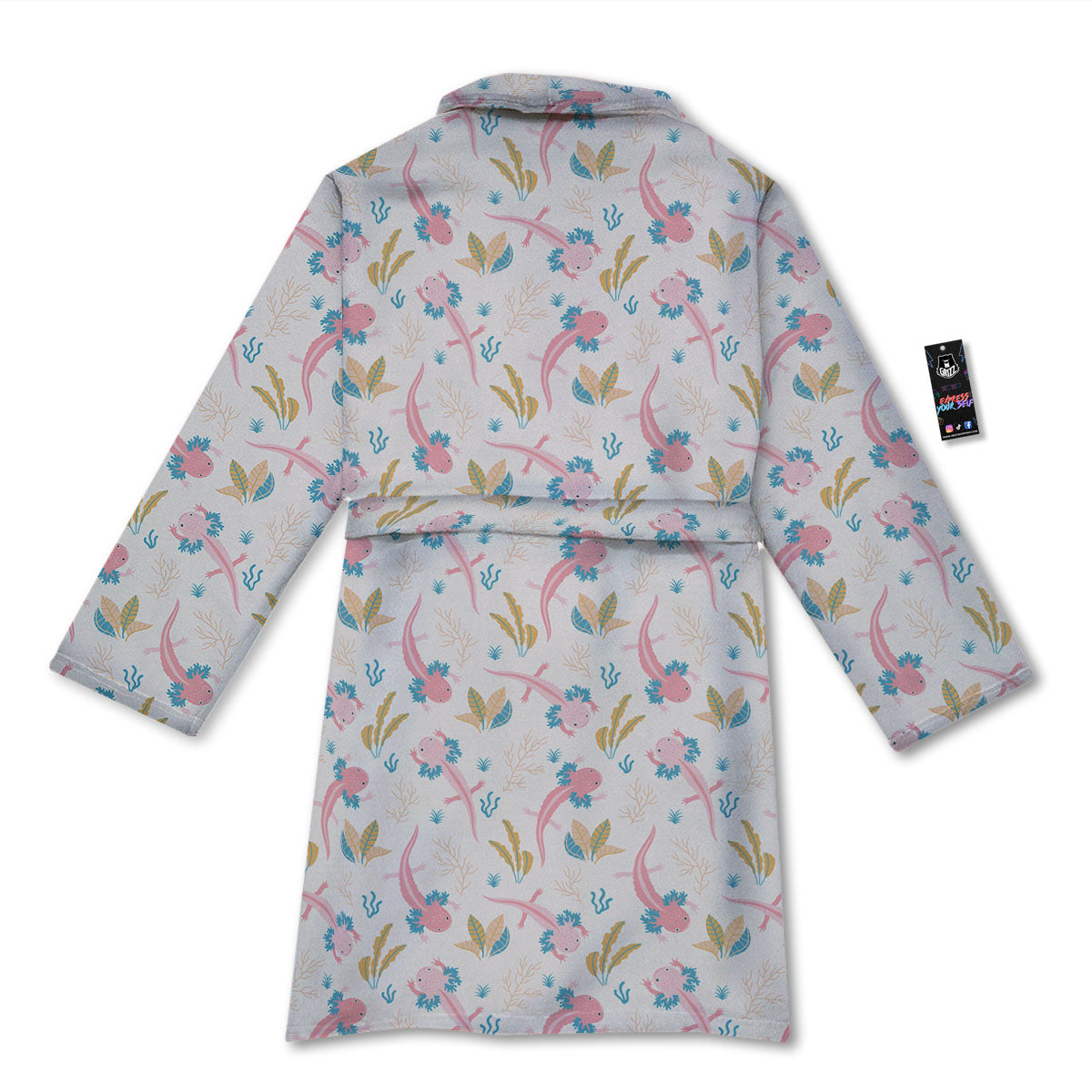 Axolotl Pastel Print Pattern Bathrobe-grizzshop