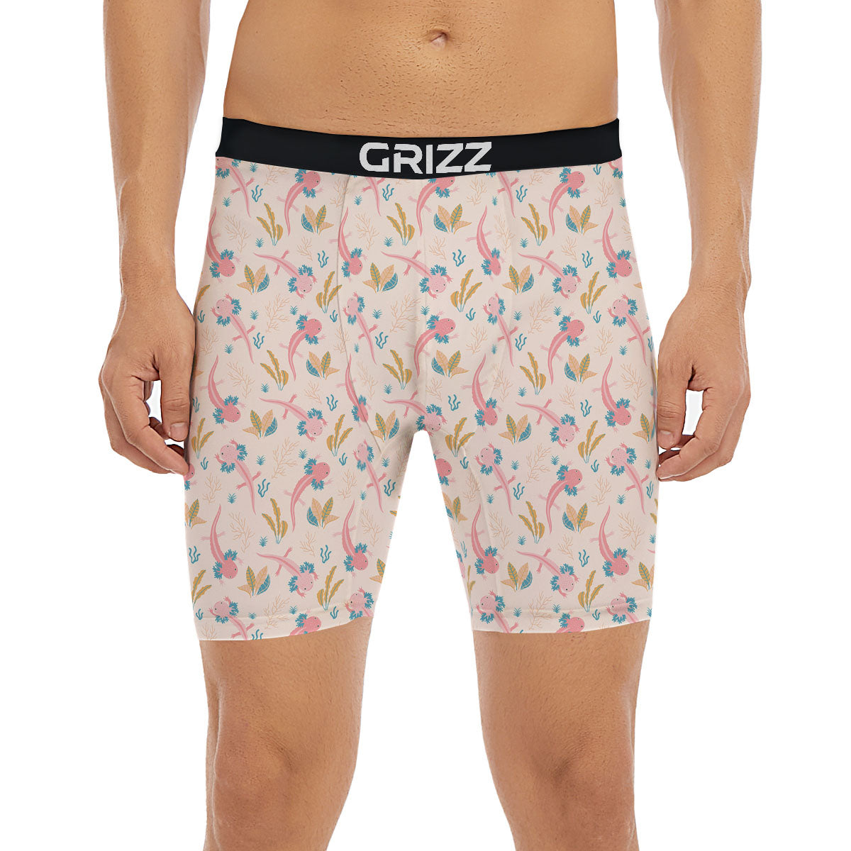 Axolotl Pastel Print Pattern Boxer Briefs-grizzshop