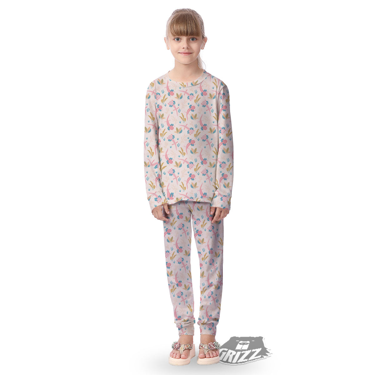 Axolotl Pastel Print Pattern Kid's Pajamas-grizzshop