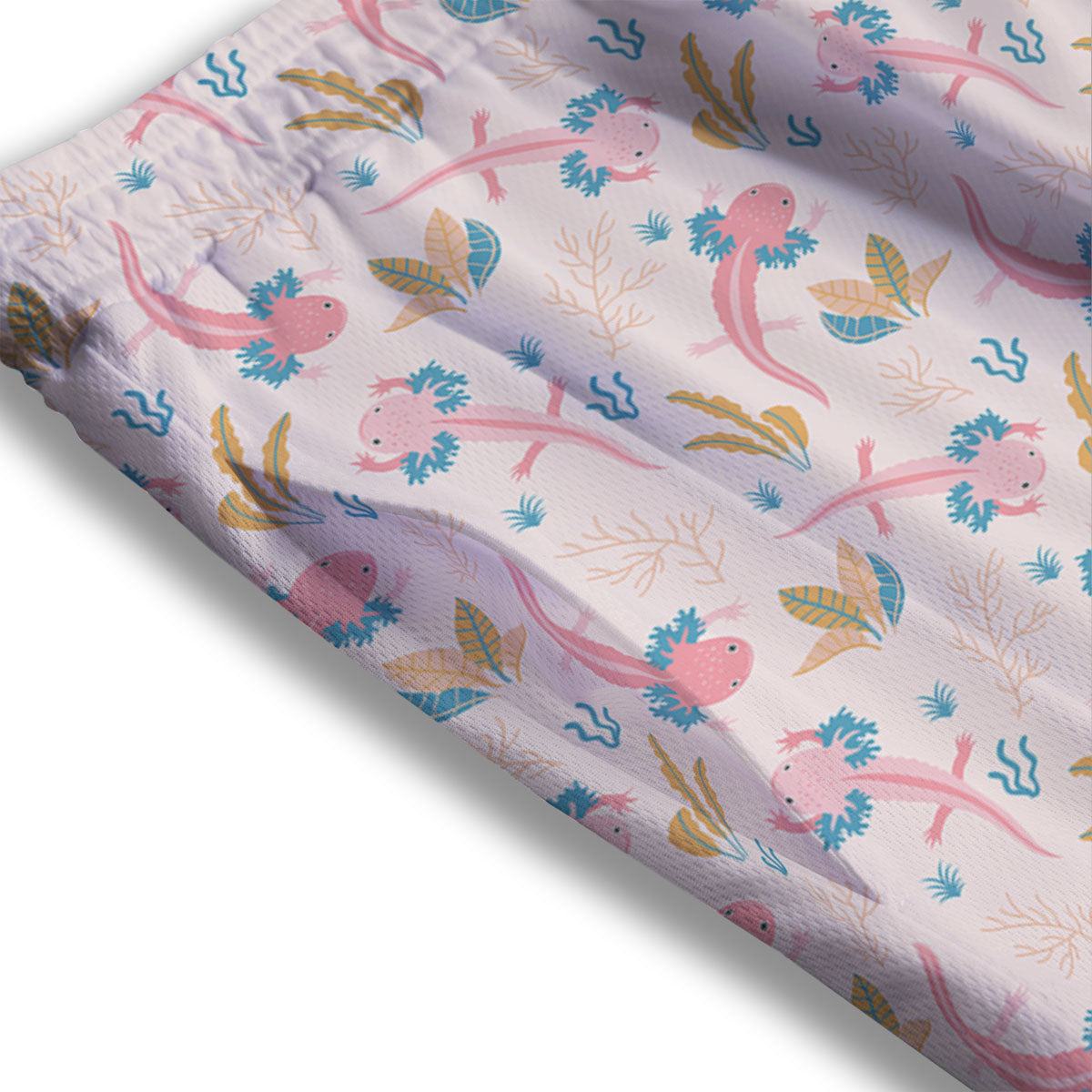 Axolotl Pastel Print Pattern Mesh Shorts