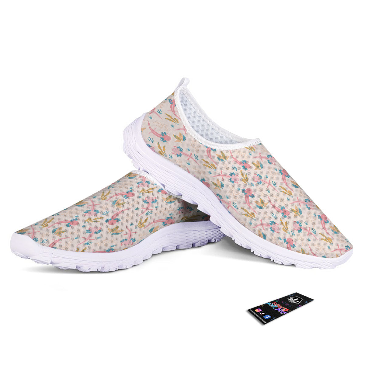 Axolotl Pastel Print Pattern Nurse Shoes-grizzshop