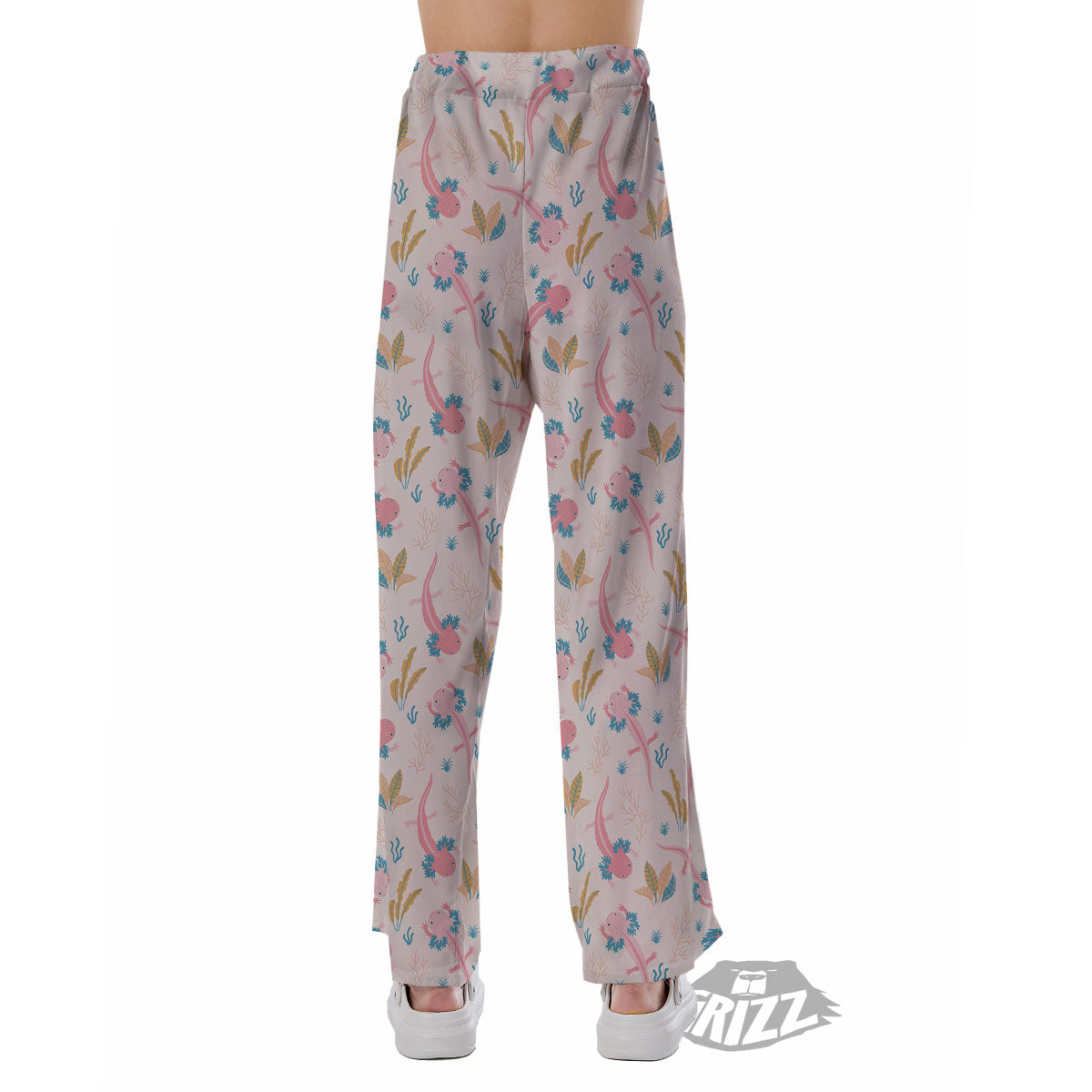 Axolotl Pastel Print Pattern Pajama Pants-grizzshop
