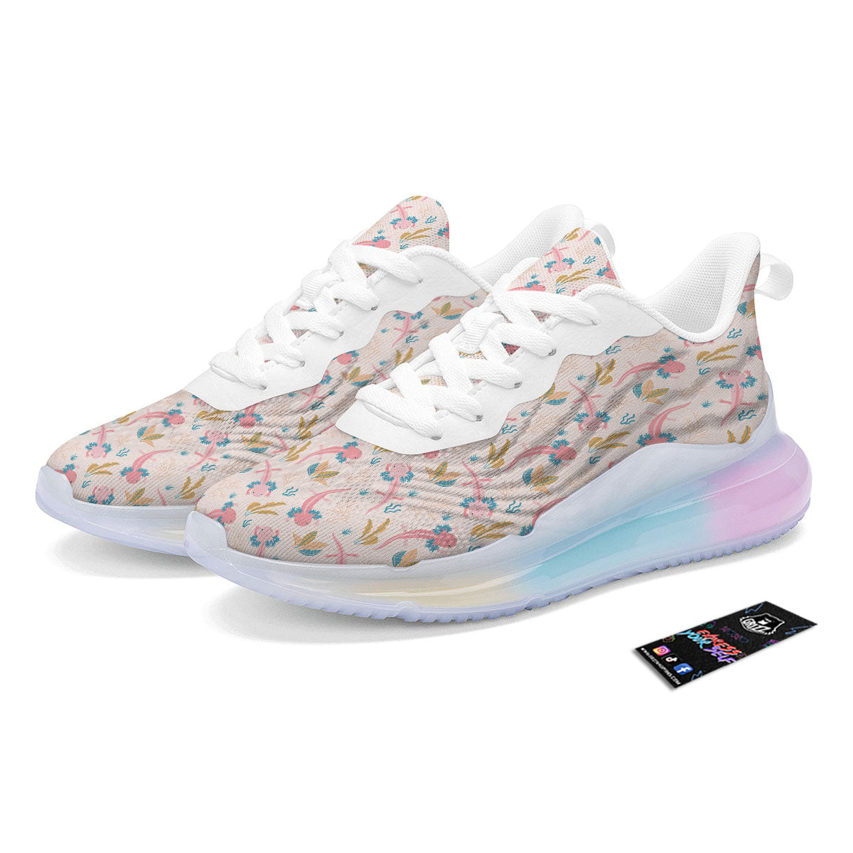 Axolotl Pastel Print Pattern Running Sneakers-grizzshop