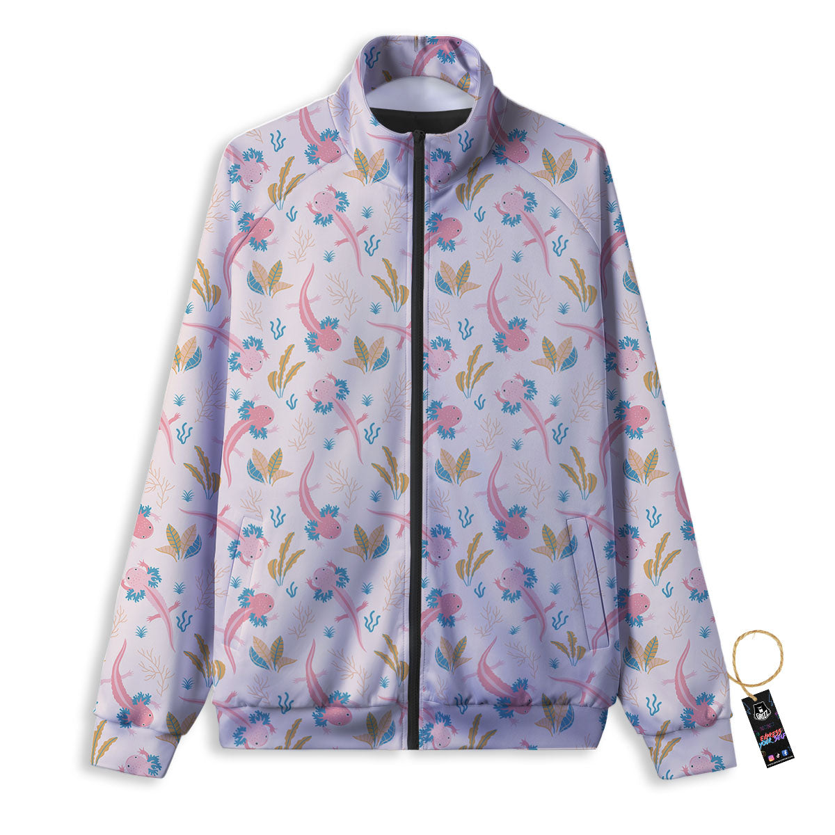 Axolotl Pastel Print Pattern Track Jacket-grizzshop