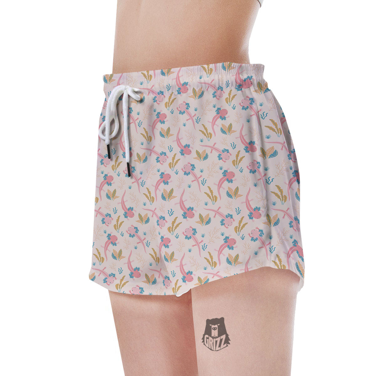 Axolotl Pastel Print Pattern Women's Shorts-grizzshop