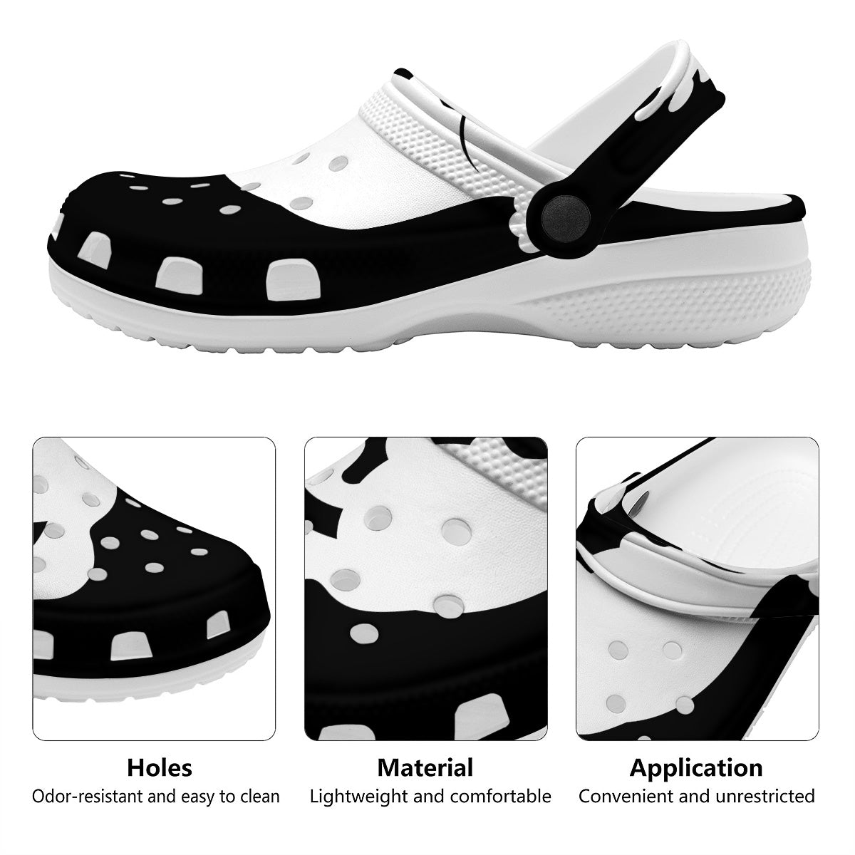 Axolotl White And Black Print Clog-grizzshop