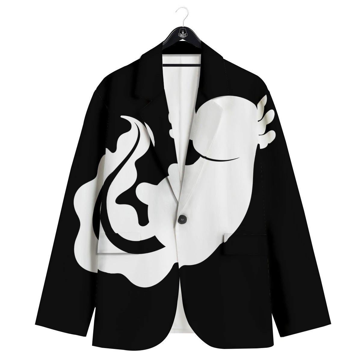 Axolotl White And Black Print Men's Sport Coat-grizzshop