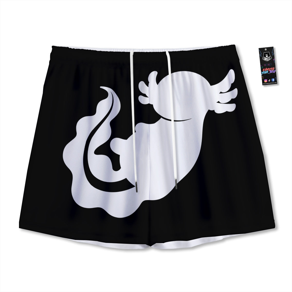 Buffalo Check Dark Grey And Black Print Mesh Shorts